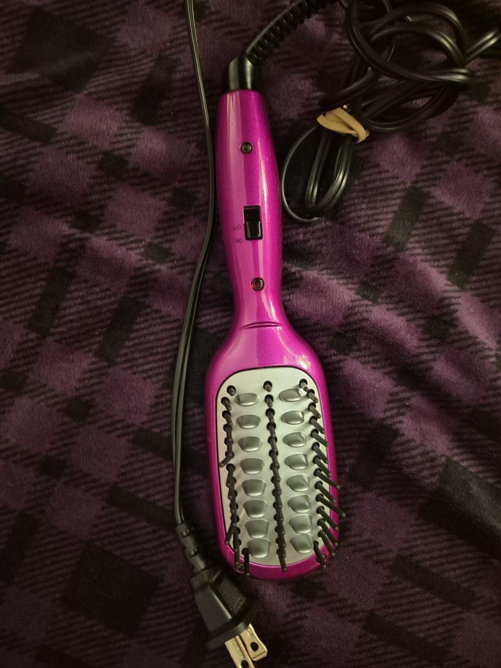 Hot Pink Heated Hair Straightening Brush
